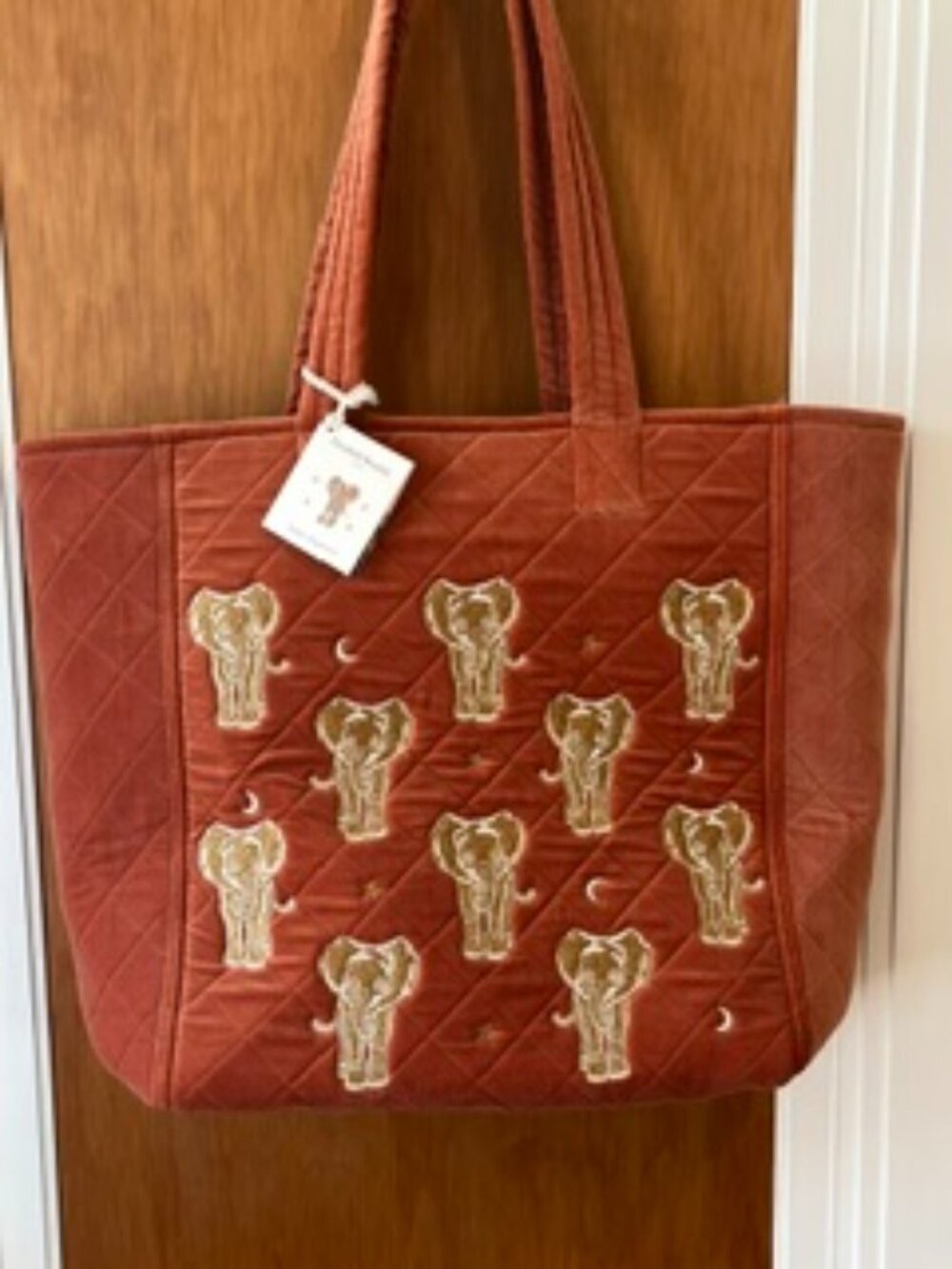 Elizabeth Scarlett Elephant Tote- Rust - NWT